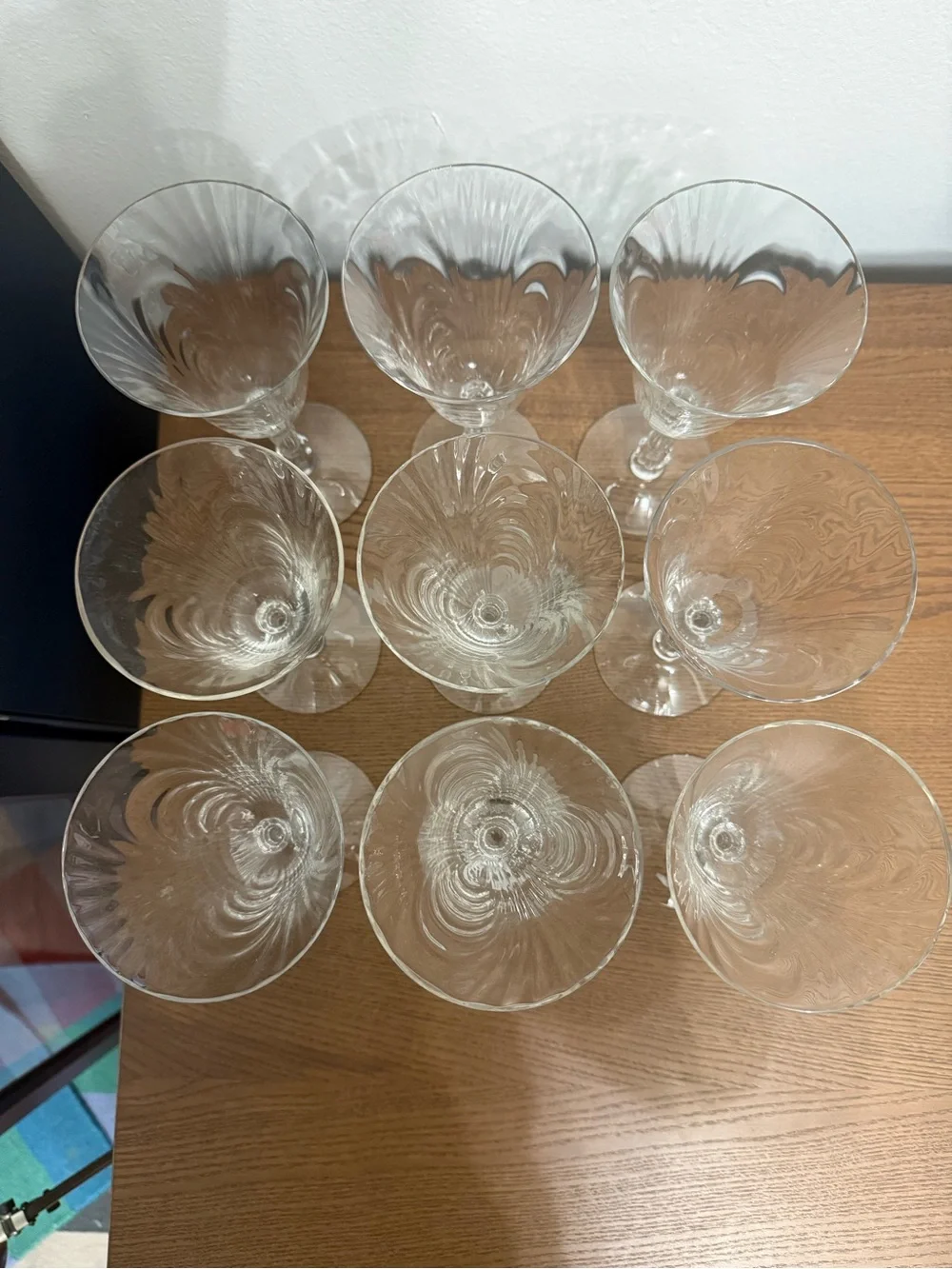 Vintage Cambridge Glass Caprice Clear Stem 300 Goblets – Set of 9